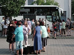 Ankunft der Busse