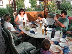 Abendessen bei einer Gastgeberfamilie